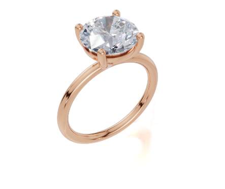 18ct Round 3.00Carat D/E/F-CC VVS Plain Plain 4Pr Diamond Ring