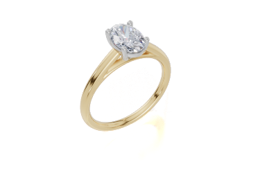 18ct Oval 1.00Carat F/G VS/SI Cathedral Plain 4Pr Diamond Ring