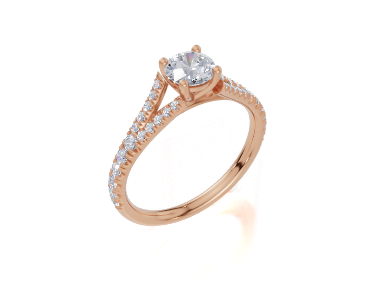 18ct Round 0.30Carat D/E/F-CO VVS Split U Micro 4Pr Diamond Ring