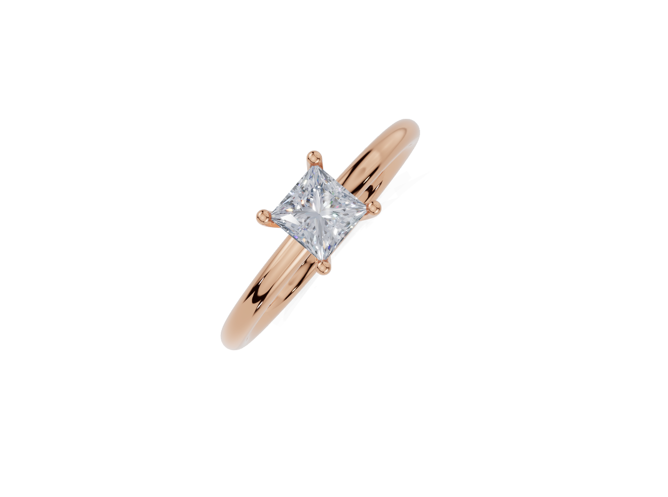 18ct Round 0.30Carat G/H-CC SI Plain Plain 4Pr Diamond Ring