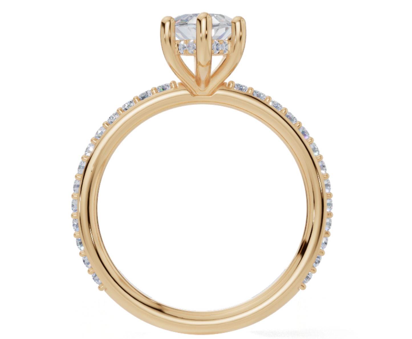 Eleganter Marquise-Verlobungsring mit 6 Karat Diamant, umrahmt von einer diamantbesetzten Ringschiene – erhältlich in Natur- oder Lab Grown Diamanten