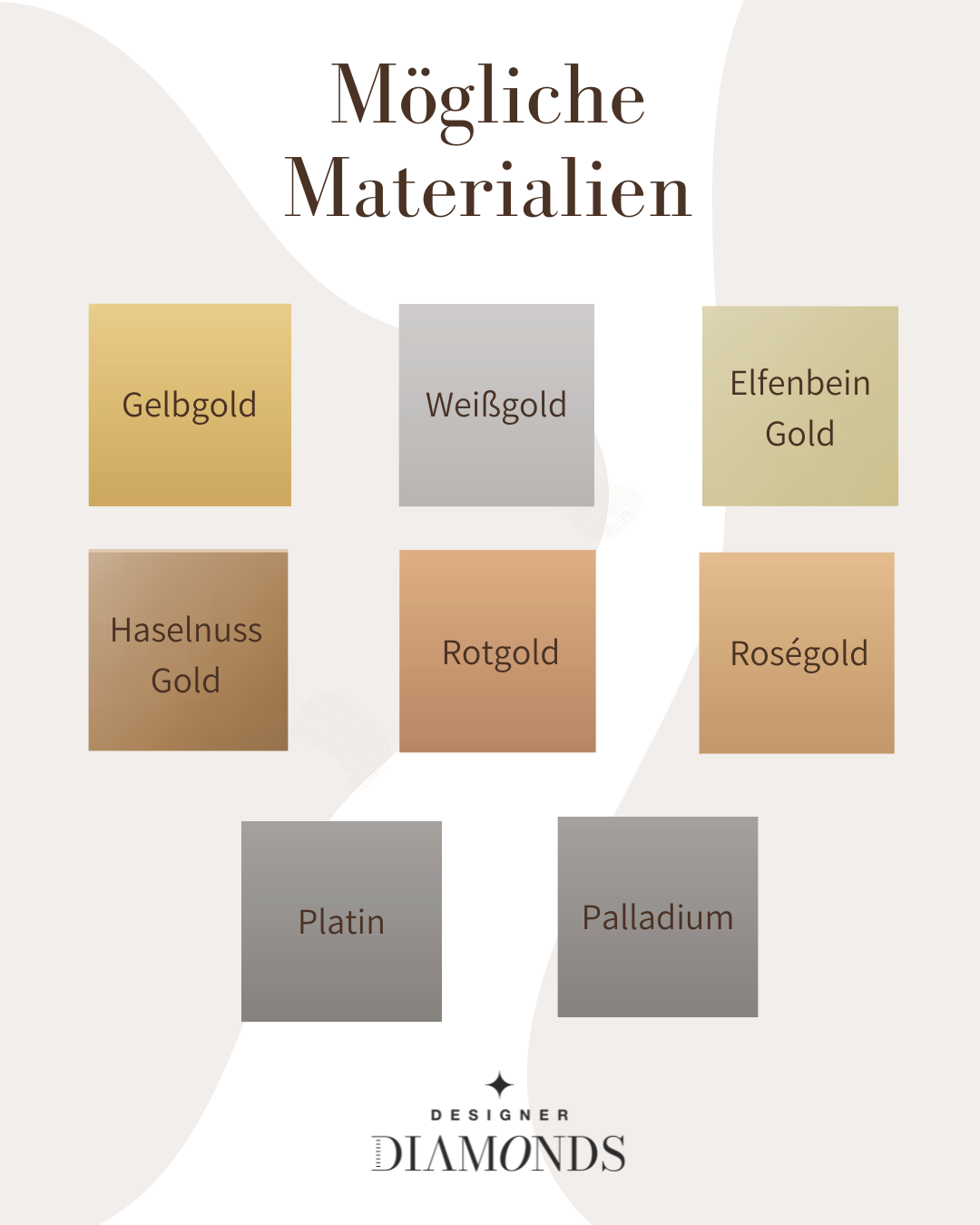 Eheringe aus Haselnussgold mit polierter Oberfläche und Brillanten