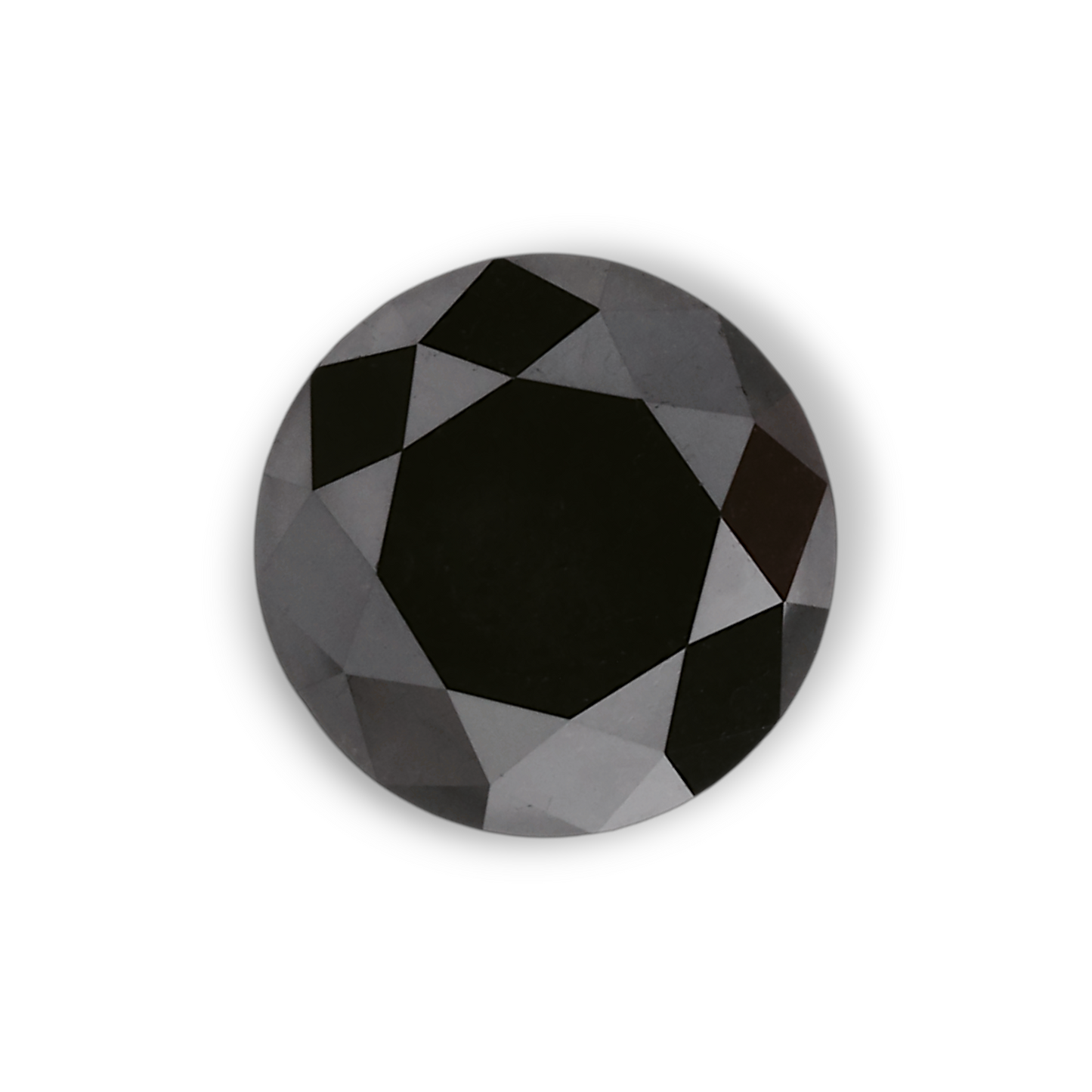 1.59 Carat Natural Black Round Diamond GIA