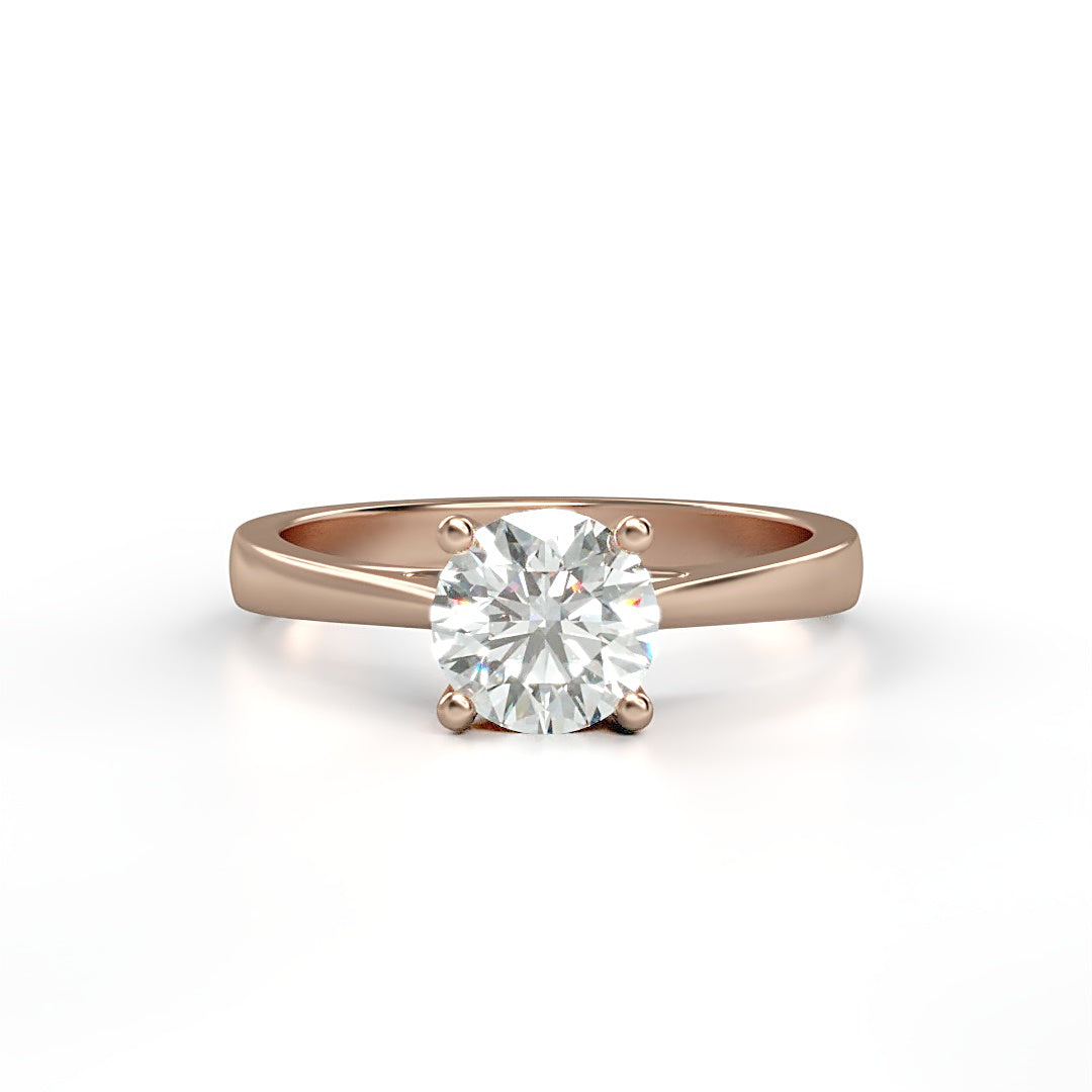 Verlobungsring Venus mit 1.0ct Diamant in vier Krappen, kunstvolles Herz-Loch-Design – erhältlich in München und Augsburg