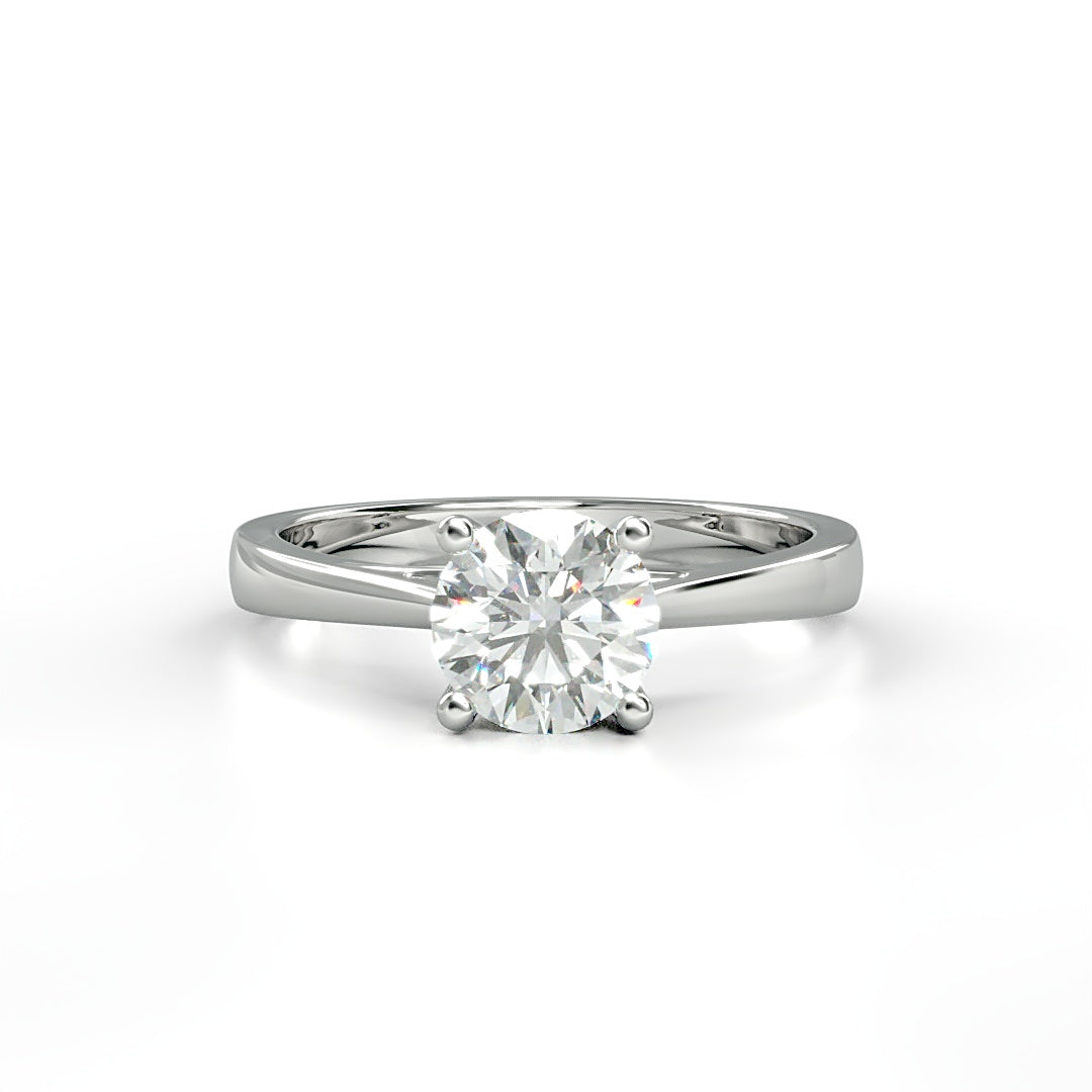 Verlobungsring Venus mit 1.0ct Diamant in vier Krappen, kunstvolles Herz-Loch-Design – erhältlich in München und Augsburg