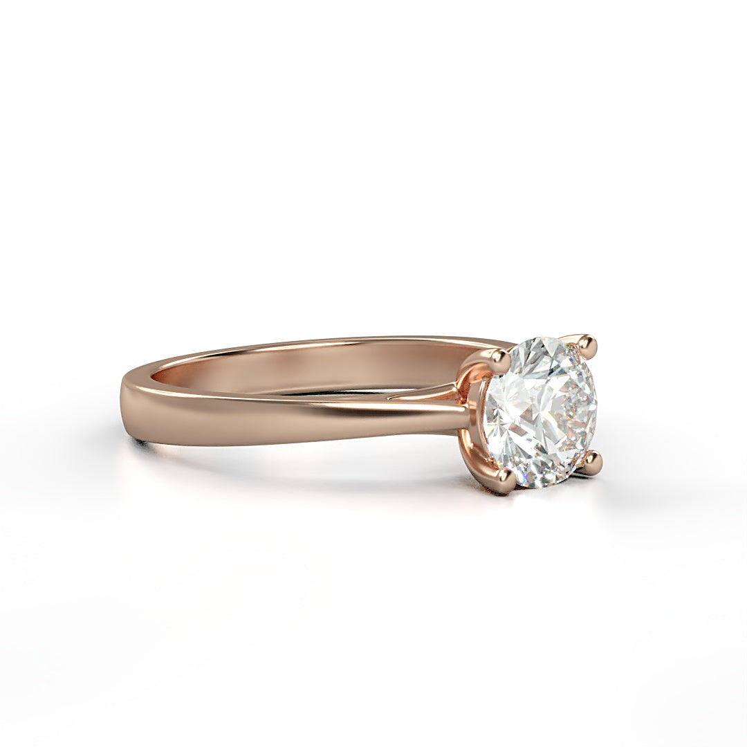 Verlobungsring Venus mit 1.0ct Diamant in vier Krappen, kunstvolles Herz-Loch-Design – erhältlich in München und Augsburg