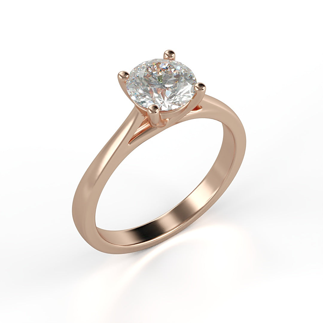 Verlobungsring Venus mit 1.0ct Diamant in vier Krappen, kunstvolles Herz-Loch-Design – erhältlich in München und Augsburg