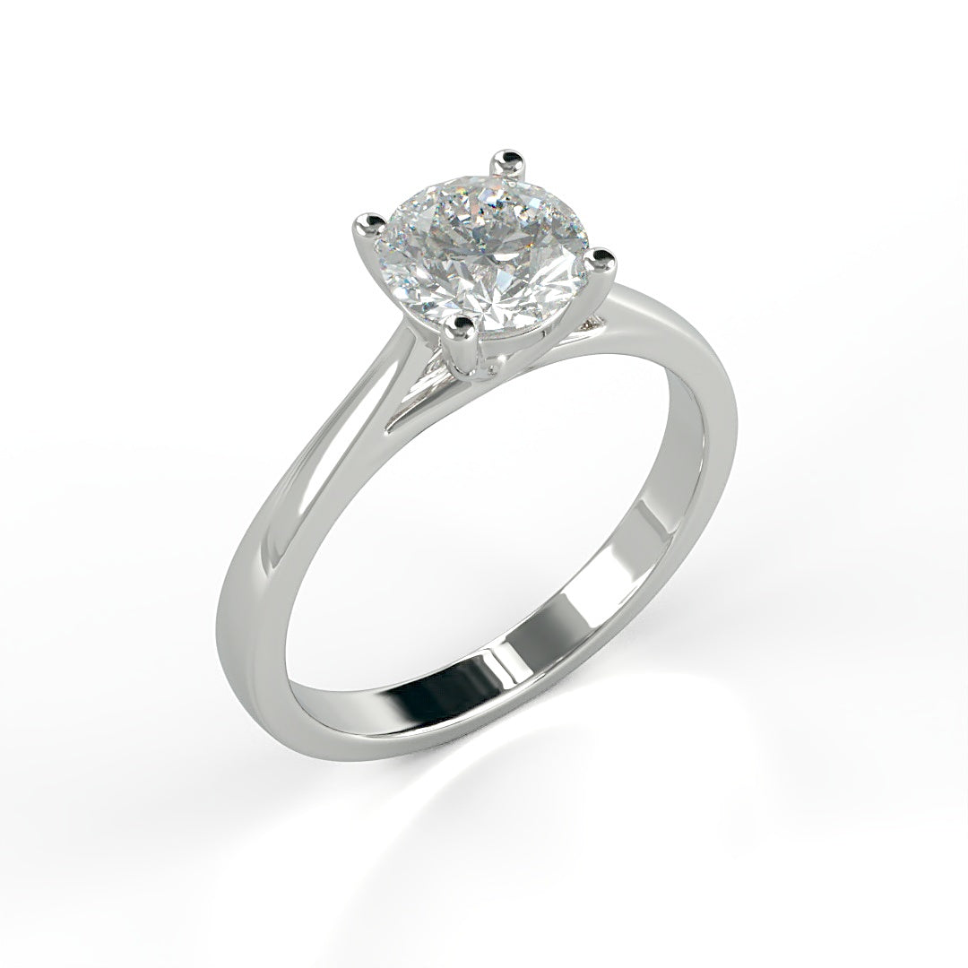 Verlobungsring Venus mit 1.0ct Diamant in vier Krappen, kunstvolles Herz-Loch-Design – erhältlich in München und Augsburg