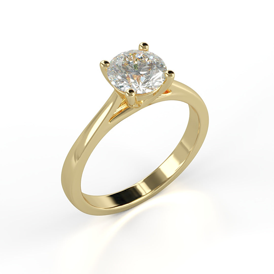 Verlobungsring Venus mit 1.0ct Diamant in vier Krappen, kunstvolles Herz-Loch-Design – erhältlich in München und Augsburg