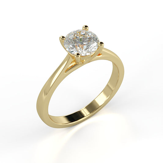 Verlobungsring Venus mit 1.0ct Diamant in vier Krappen, kunstvolles Herz-Loch-Design – erhältlich in München und Augsburg