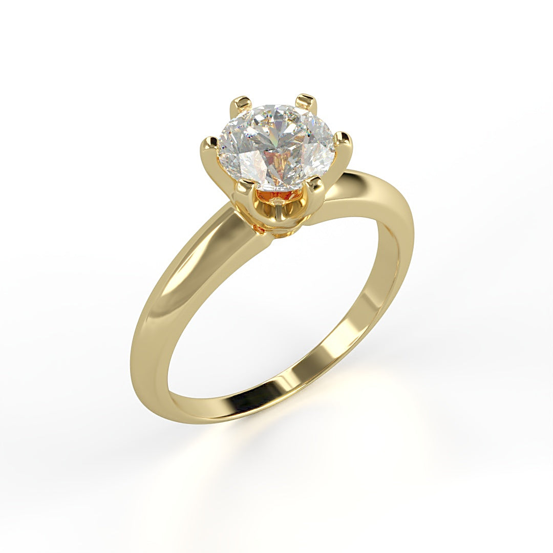 Verlobungsring Louisa mit 1.00 ct G/VS-Diamant in 6-Krappen-Fassung, zeitloses Design – erhältlich in München und Augsburg