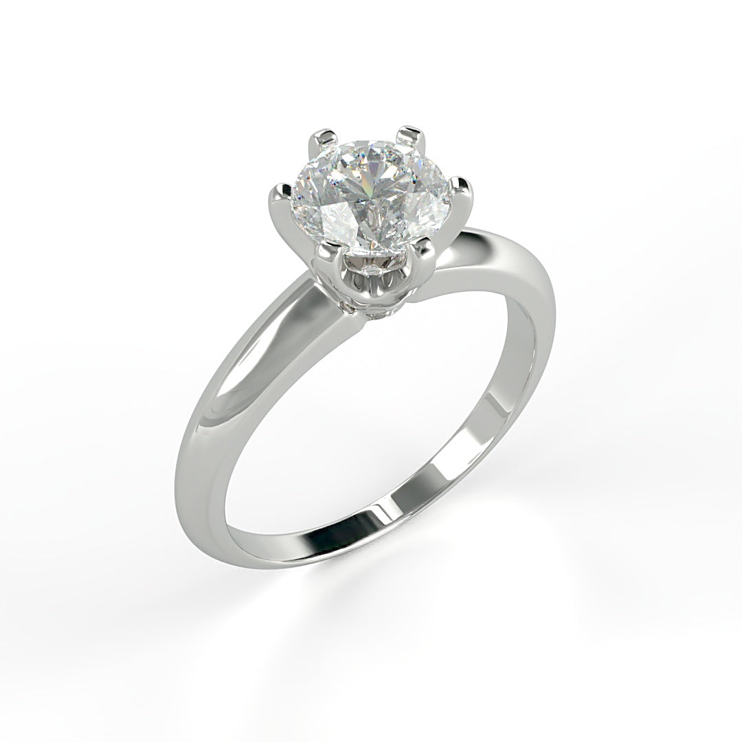 Verlobungsring Louisa mit 1.00 ct G/VS-Diamant in 6-Krappen-Fassung, zeitloses Design – erhältlich in München und Augsburg