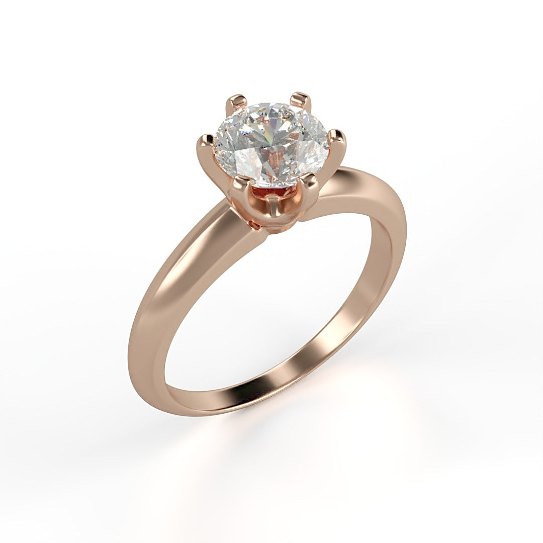 Verlobungsring Louisa mit 1.00 ct G/VS-Diamant in 6-Krappen-Fassung, zeitloses Design – erhältlich in München und Augsburg