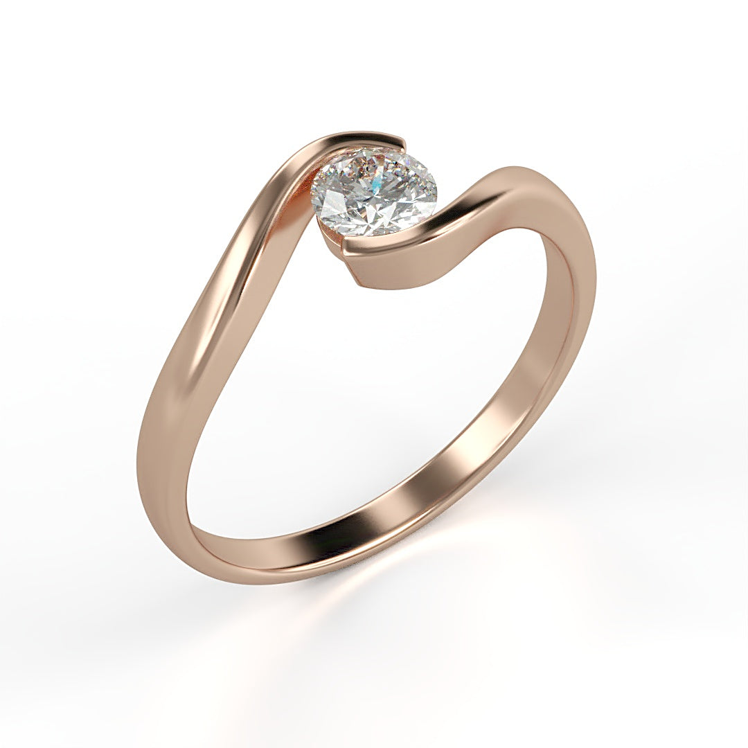 Eleganter Verlobungsring Verena mit 0.25 ct G/VS-Diamant, filigrane Gestaltung – erhältlich in München und Augsburg