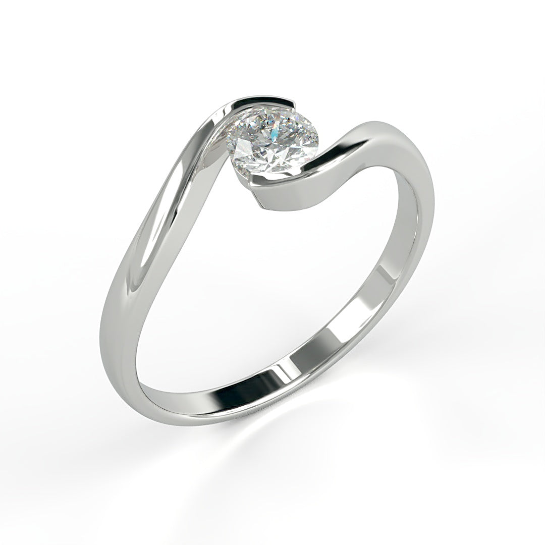 Eleganter Verlobungsring Verena mit 0.25 ct G/VS-Diamant, filigrane Gestaltung – erhältlich in München und Augsburg