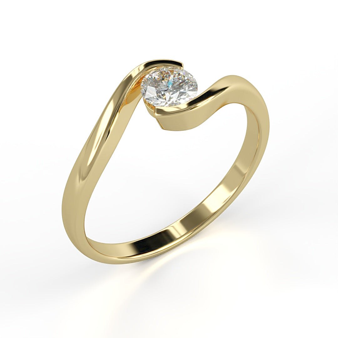 Eleganter Verlobungsring Verena mit 0.25 ct G/VS-Diamant, filigrane Gestaltung – erhältlich in München und Augsburg
