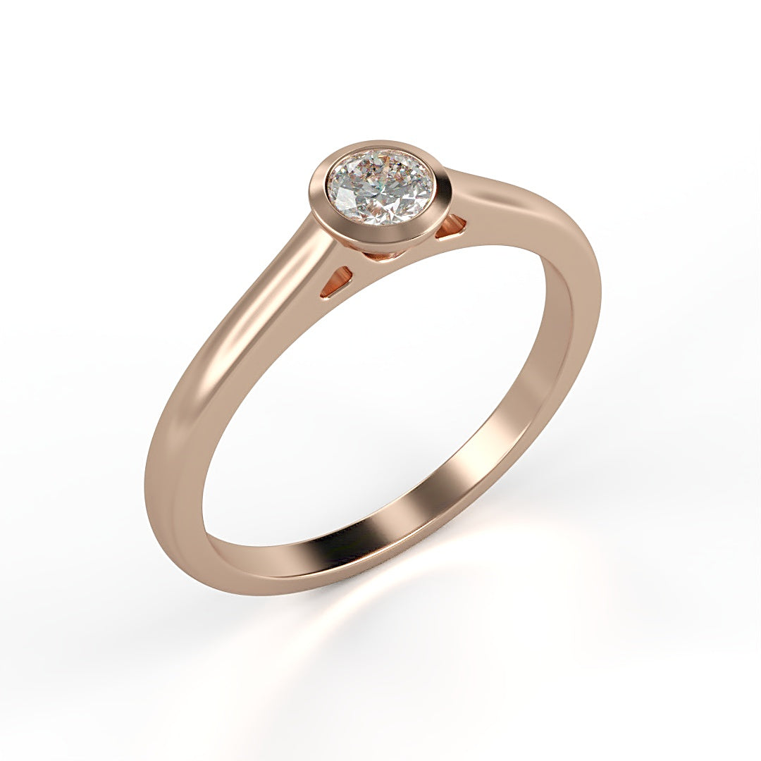 Verlobungsring Perla mit 0.25ct Diamant im Bazelsetting – erhältlich in München und Augsburg