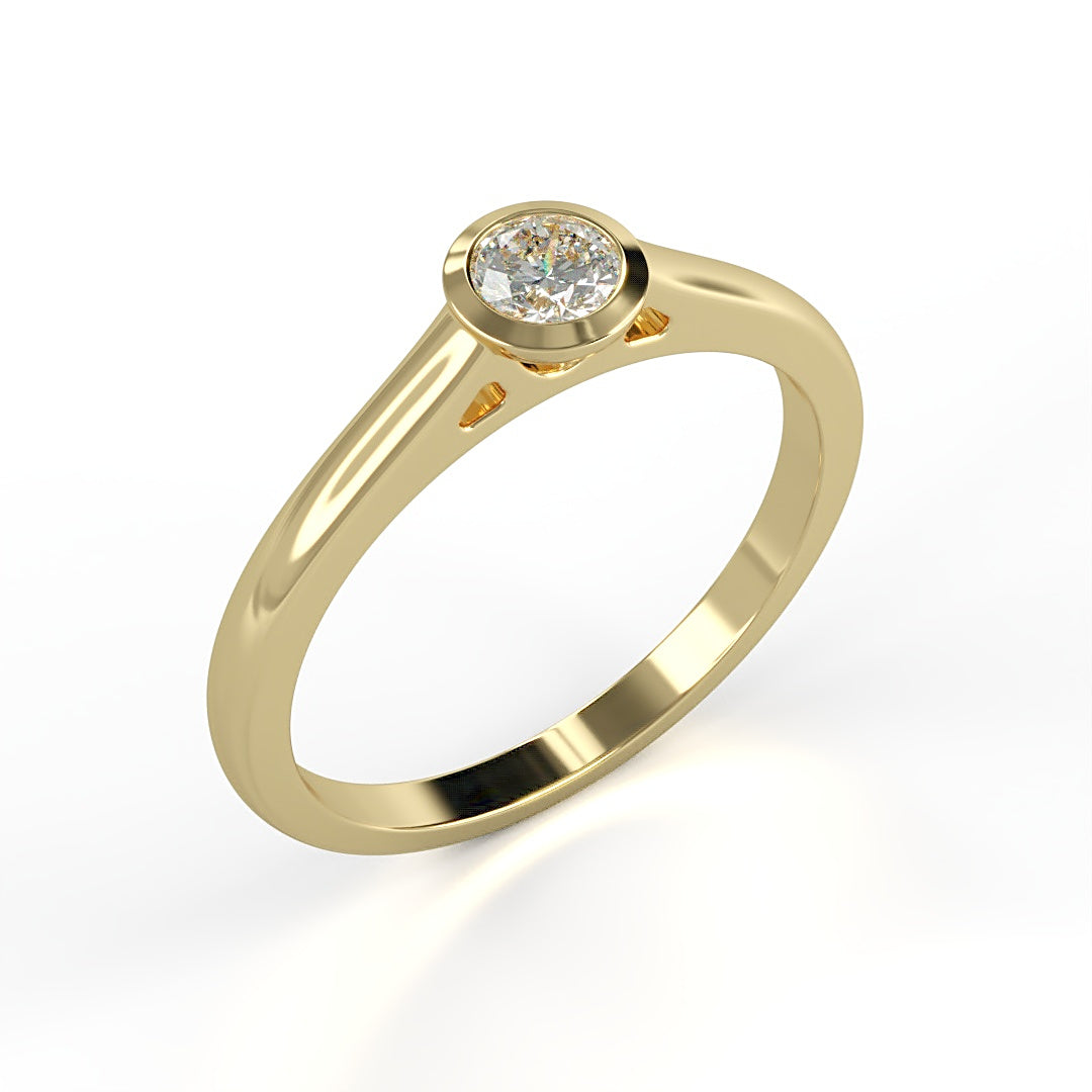 Verlobungsring Perla mit 0.25ct Diamant im Bazelsetting – erhältlich in München und Augsburg