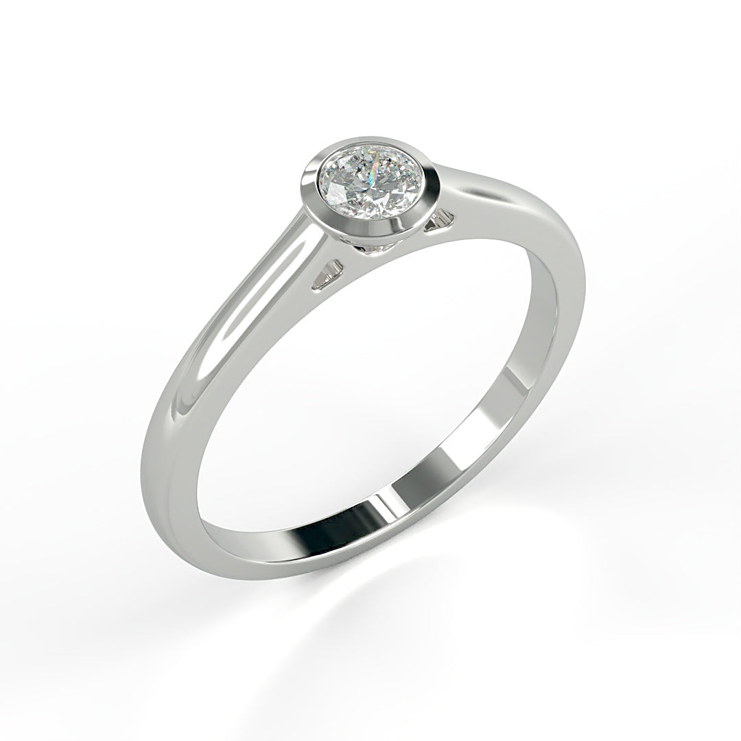 Verlobungsring Perla mit 0.25ct Diamant im Bazelsetting – erhältlich in München und Augsburg