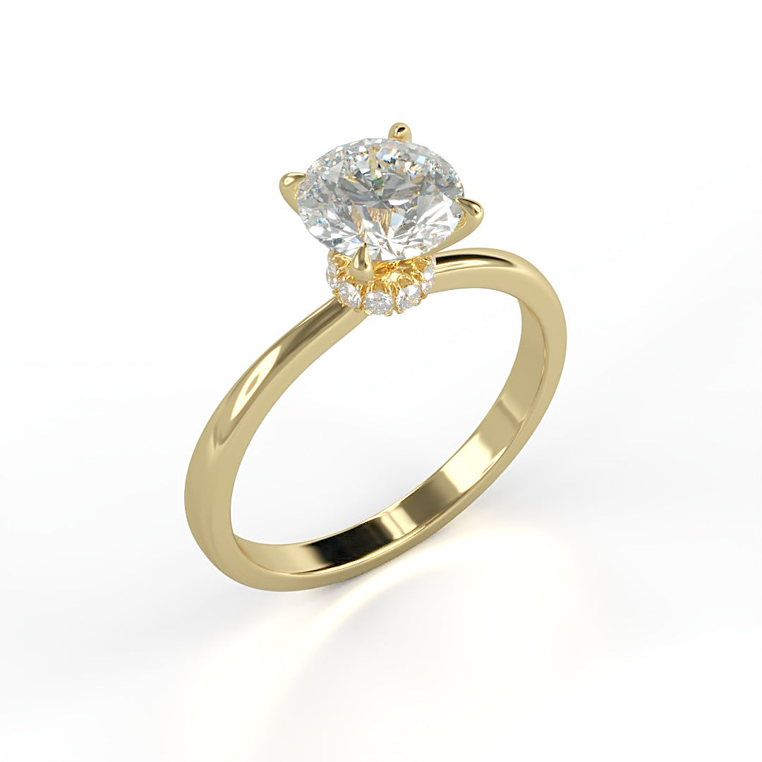 Verlobungsring Scarlett mit 1.0ct G/VS-Diamant, Secret Halo mit 0.05ct – elegantes Design, perfekt kombinierbar, erhältlich in München und Augsburg