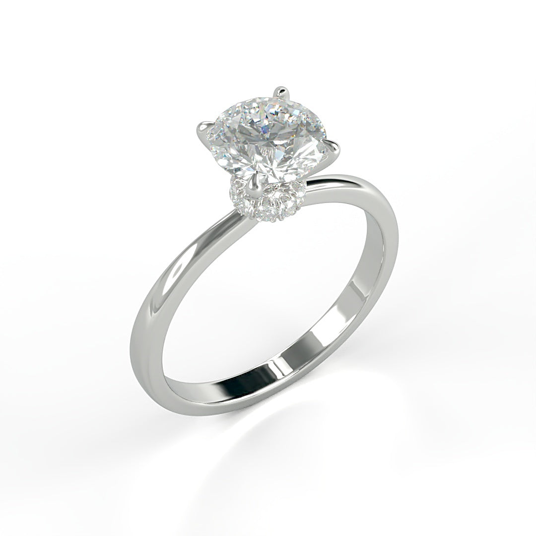 Verlobungsring Scarlett mit 1.0ct G/VS-Diamant, Secret Halo mit 0.05ct – elegantes Design, perfekt kombinierbar, erhältlich in München und Augsburg