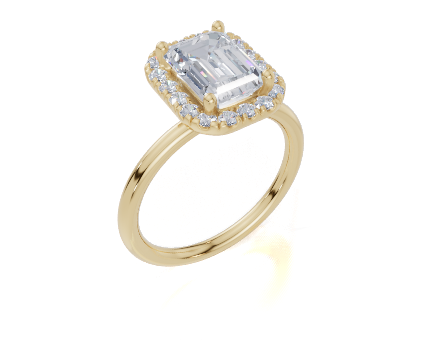 18ct Emerald 2.00Carat G/H-CC SI Plain Plain Single Halo Diamond Ring