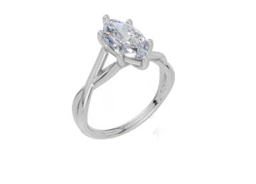 18ct Marquise 1.50Carat D/E/F-CO VVS Twisted Plain 6Pr Diamond Ring