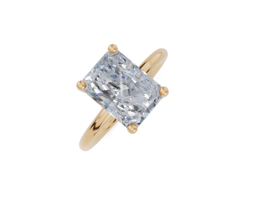 18ct Radiant 3.00Carat D/E/F-LG VS/VVS Plain Plain 4Pr Diamond Ring