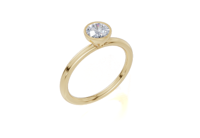 18ct Round 0.30Carat D/E/F-LG VS/VVS Plain Plain Bezel Diamond Ring