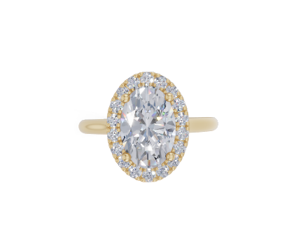 18ct Oval 2.00Carat D/E/F-LG VS/VVS Cathedral Plain Single Halo Diamond Ring