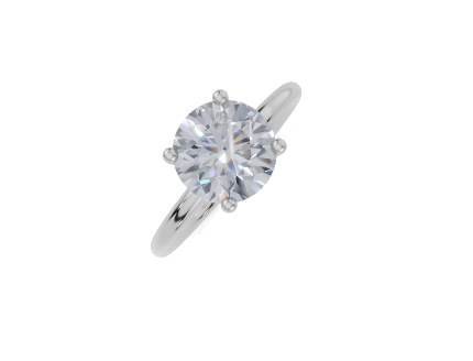 platinum Round 2.00 Carat F/G VS/SI Plain Plain 4Pr Diamond Ring