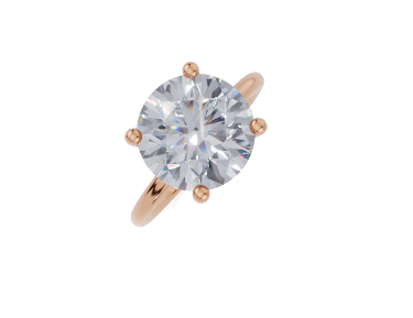 18ct Round 4.00Carat G/H-CC SI Plain Plain 4Pr Diamond Ring