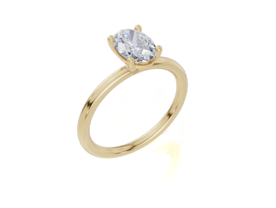 18ct Oval 1.00Carat D/E/F-LG VS/VVS Plain Plain Single Halo Diamond Ring