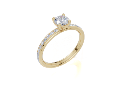 18ct Round 0.50Carat G/H-CC SI Plain Channel 4Pr Diamond Ring