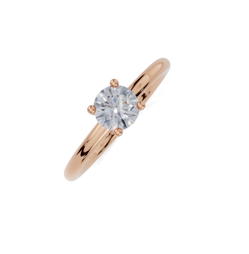 18ct Round 0.30Carat G/H-CC SI Plain Plain 4Pr Diamond Ring