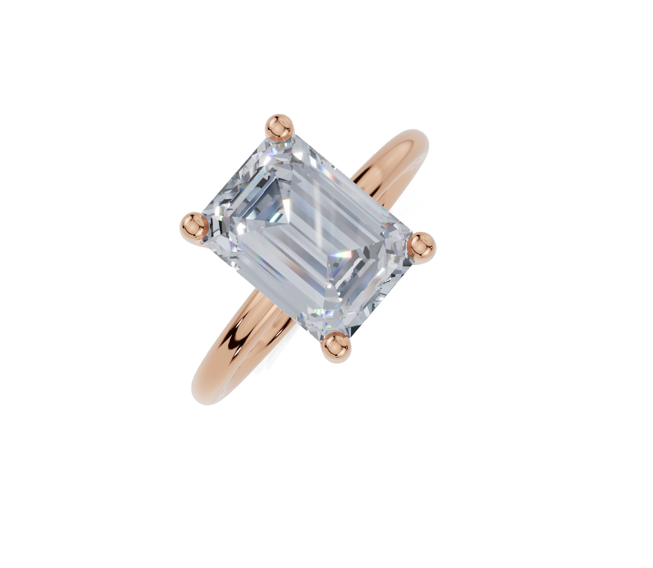 18ct Emerald 3.00Carat D/E/F-CO VVS Plain Plain 4Pr Diamond Ring