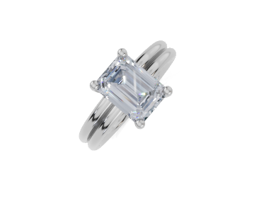 platinum Emerald 2.00 Carat F/G VS/SI Plain Plain 4Pr Diamond Ring