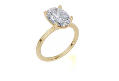 18ct Oval 3.00Carat D/E/F-CC VVS Plain Plain 4Pr Diamond Ring