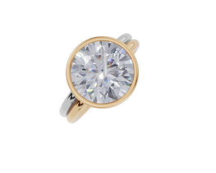 18ct Round 4.00Carat F/G VS/SI Plain Plain Bezel Diamond Ring