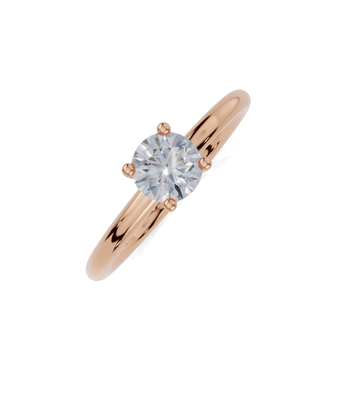 18ct Round 0.30Carat F/G VS/SI Plain Plain 4Pr Diamond Ring