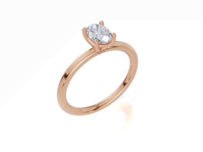 18ct Oval 0.30Carat F/G VS/SI Plain Plain 4Pr Diamond Ring