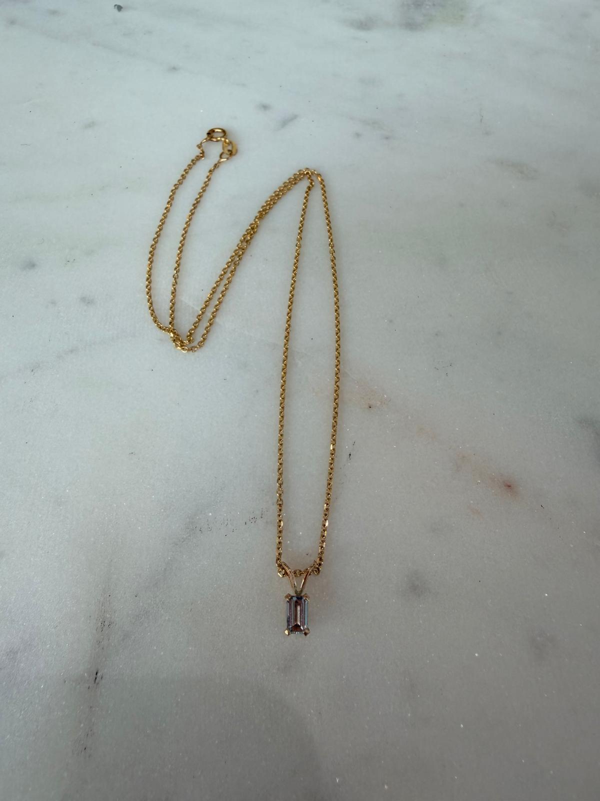 Vintage necklace Aurelia – 14kt gold & aquamarine