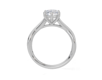 18ct Princess 1.50Carat F/G VS/SI Twisted Plain 4Pr Diamond Ring