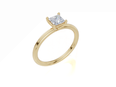 18ct Princess 0.40Carat D/E/F-LG VS/VVS Plain Plain 4Pr Diamond Ring