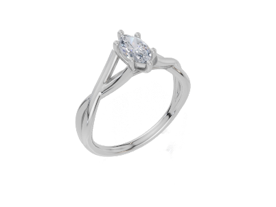 18ct Marquise 0.40Carat F/G VS/SI Twisted Plain 6Pr Diamond Ring