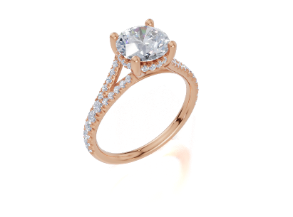 18ct Round 1.50Carat D/E/F-LG VS/VVS Split U Micro Hidden Halo Diamond Ring