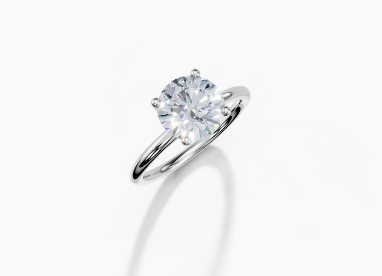 18K Marquise 2 Carat D/E/F VVS Plain Plain Single Halo Diamond Ring