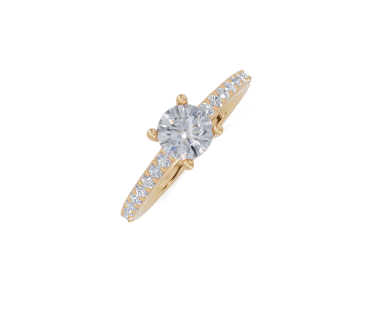 18ct Round 0.50Carat D/E/F-CC VVS Cathedral Plate Prong 4Pr Diamond Ring