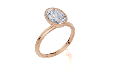 18ct Oval 2.00Carat F/G VS/SI Cathedral Plain Bezel Diamond Ring