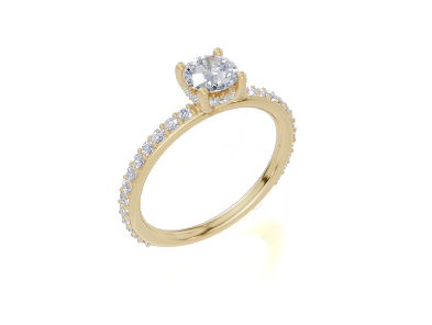 18ct Round 0.40Carat D/E/F-LG VS/VVS Plain Plate Prong Hidden Halo Diamond Ring